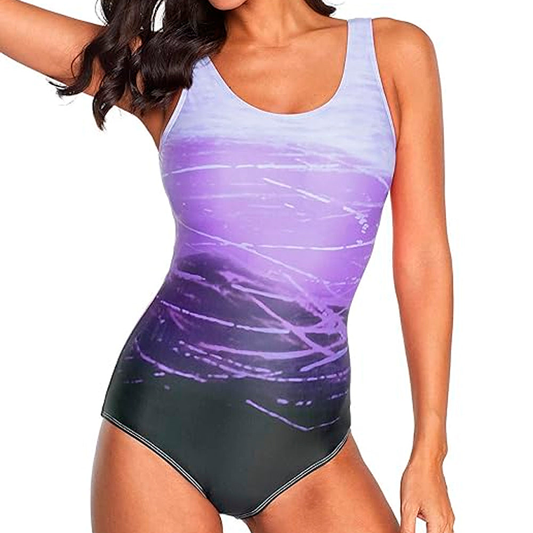 Traje de Baño Enterizo Color Morado Para Mujer Talla XXL 5