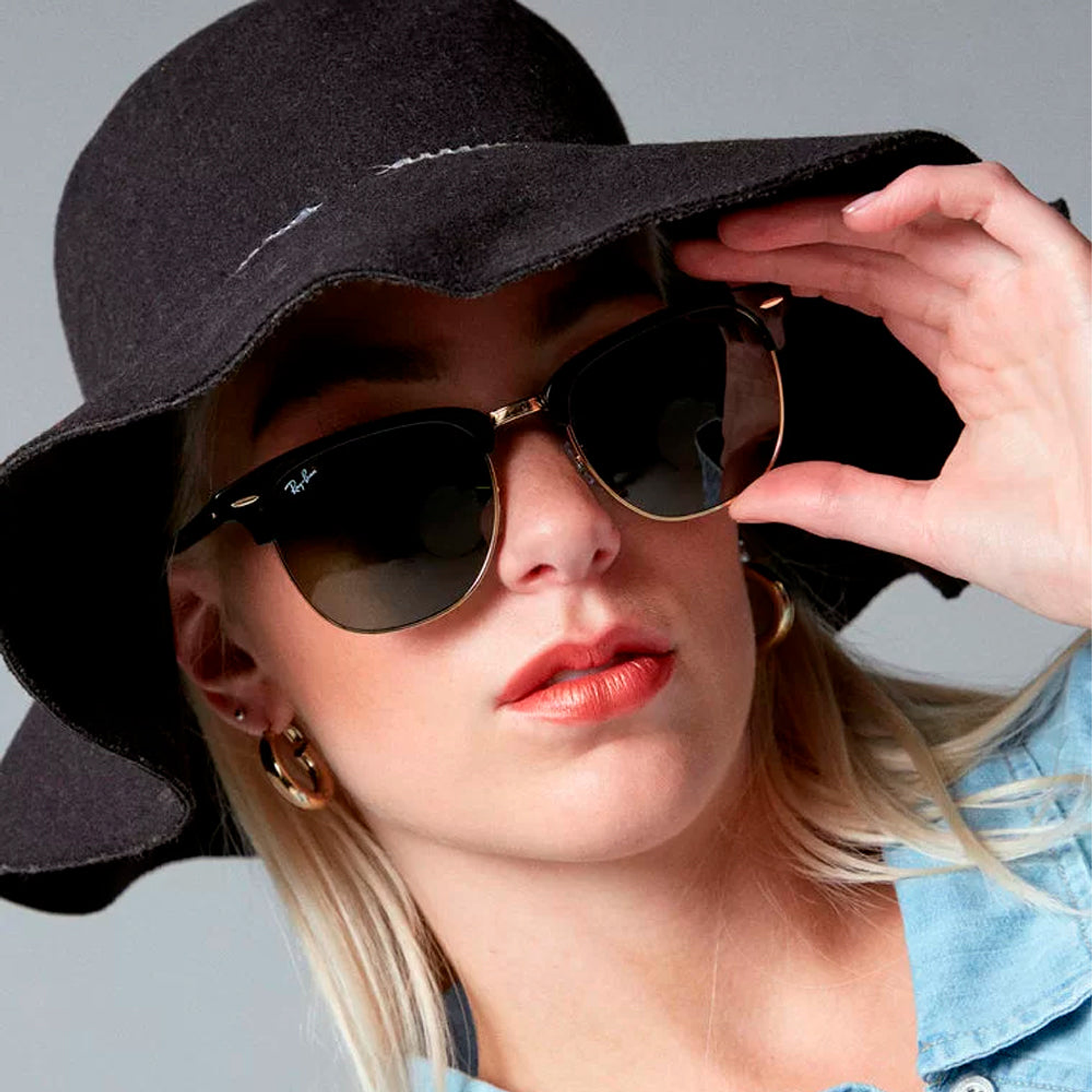 Lentes de Sol Ray Ban Blaze Clubmaster RB3576N 043/13 Color Marron Talla 47mm 5