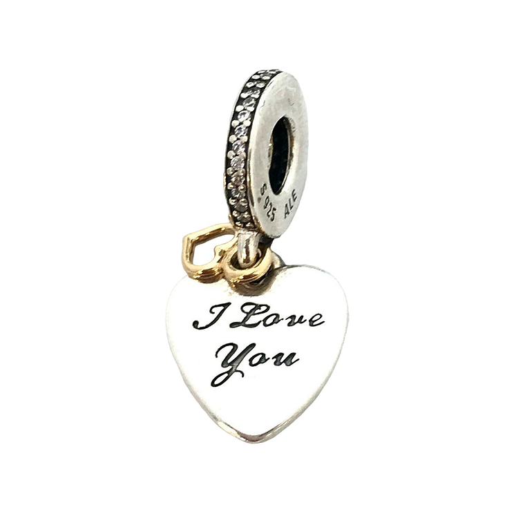 Charm Pandora Original para Mujer I Love you 792042CZ Plata 4