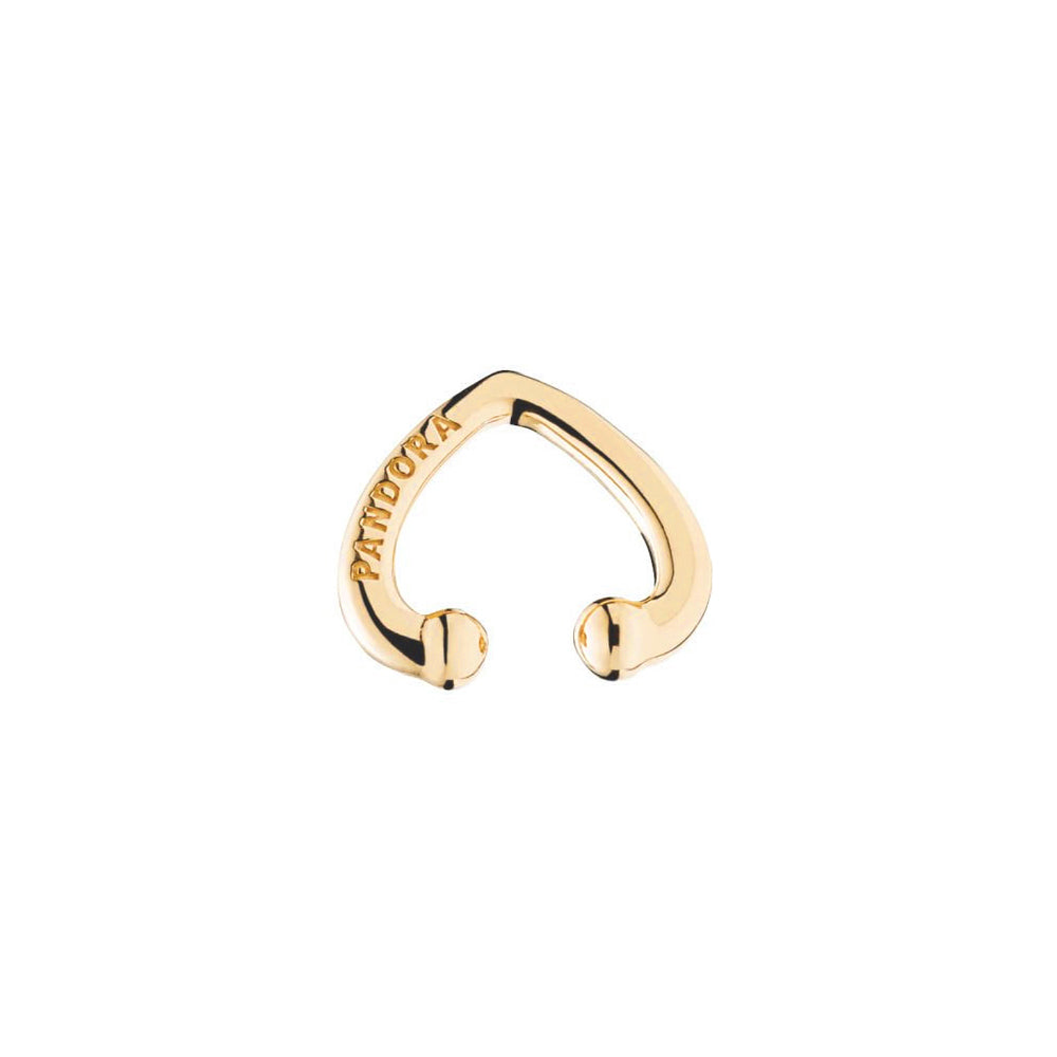 Aretes Pendientes Pandora Dorados Estilo Corazon Abierto 267214 Plata 925 4