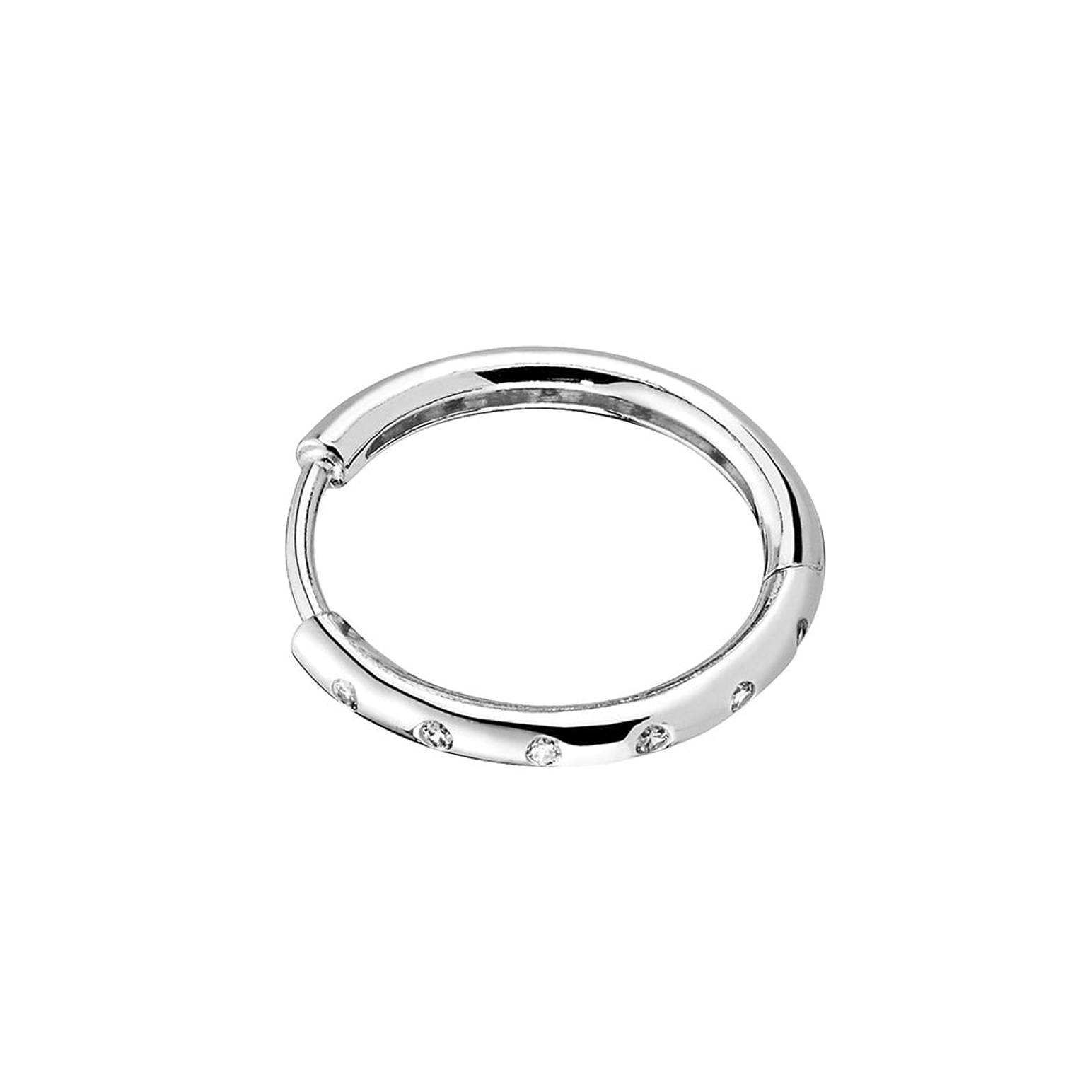 Aretes Pendientes Pandora Argollas Plateadas y Detalles Circonicas 296244CZ Plata 925 5