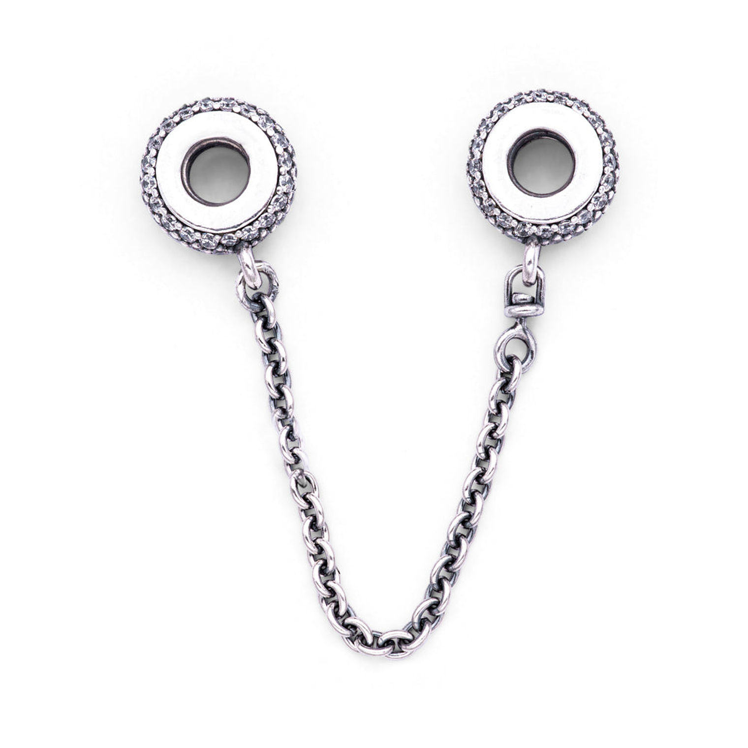 Cadena de Seguridad Pandora con Circonitas Cúbicas Transparentes 791736cz en Plata 925 3