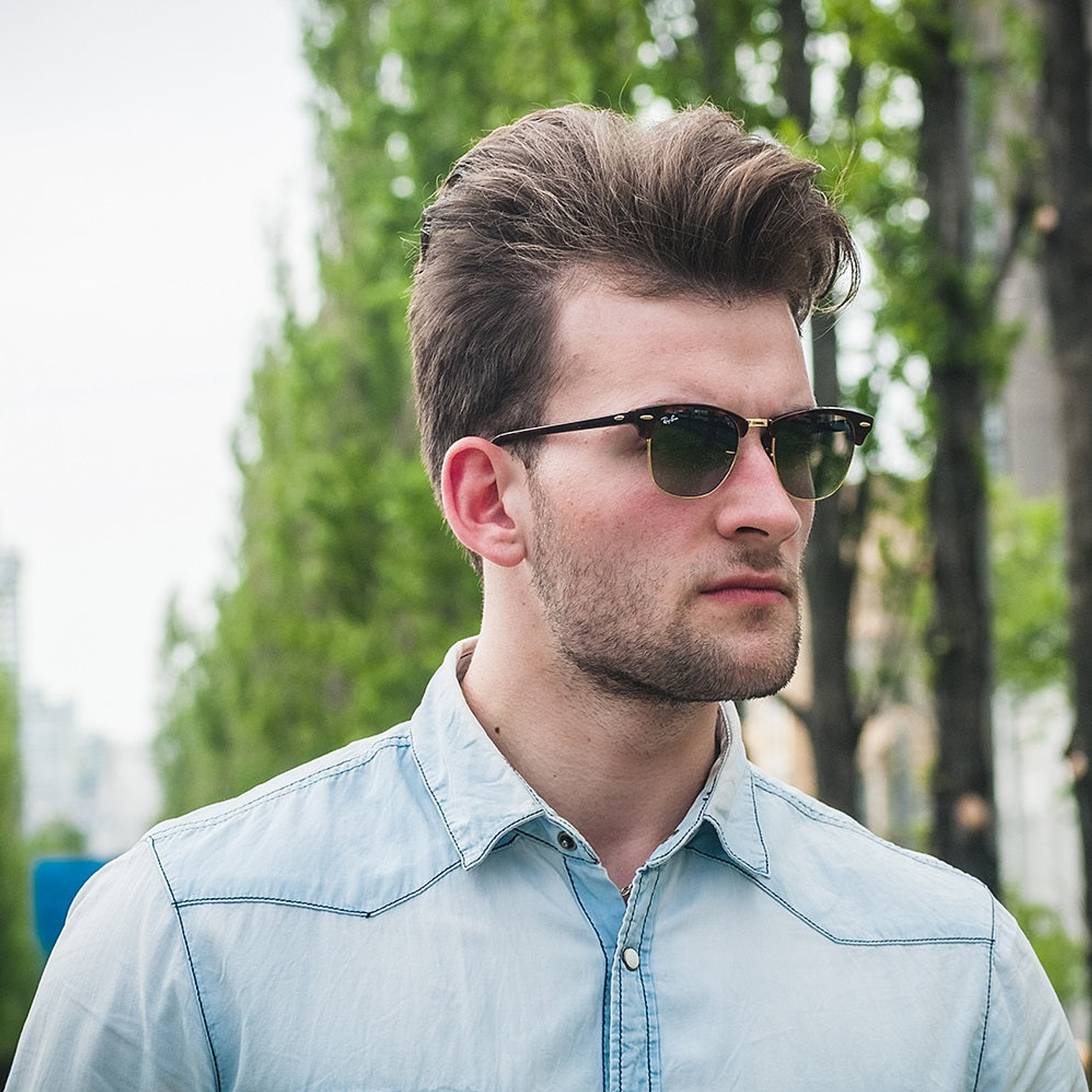 Lentes de Sol Ray Ban Clubmaster RB3016 990/9J Color Verde Talla 51mm 5