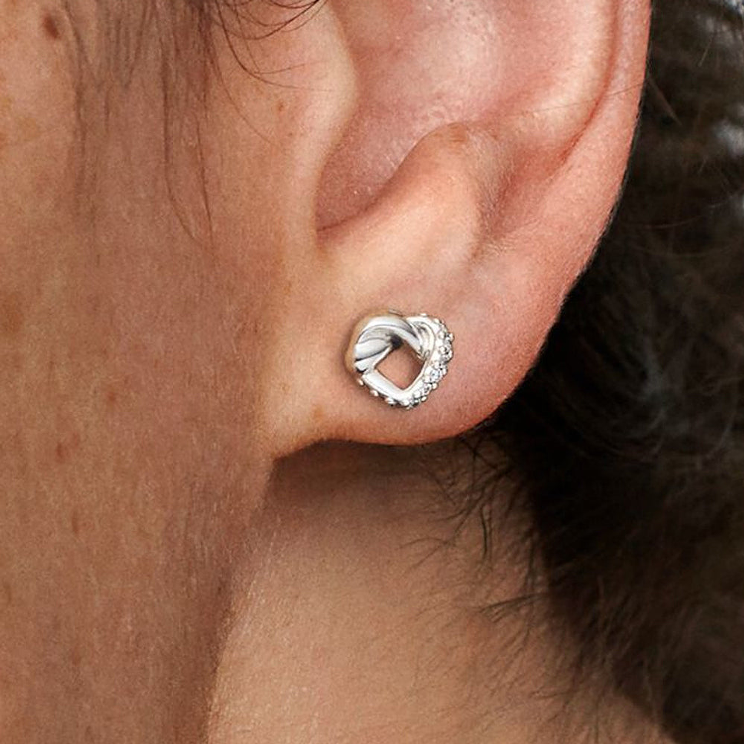 Aretes Pendientes Pandora Corazones Anudados 298019CZ Plata 925 4