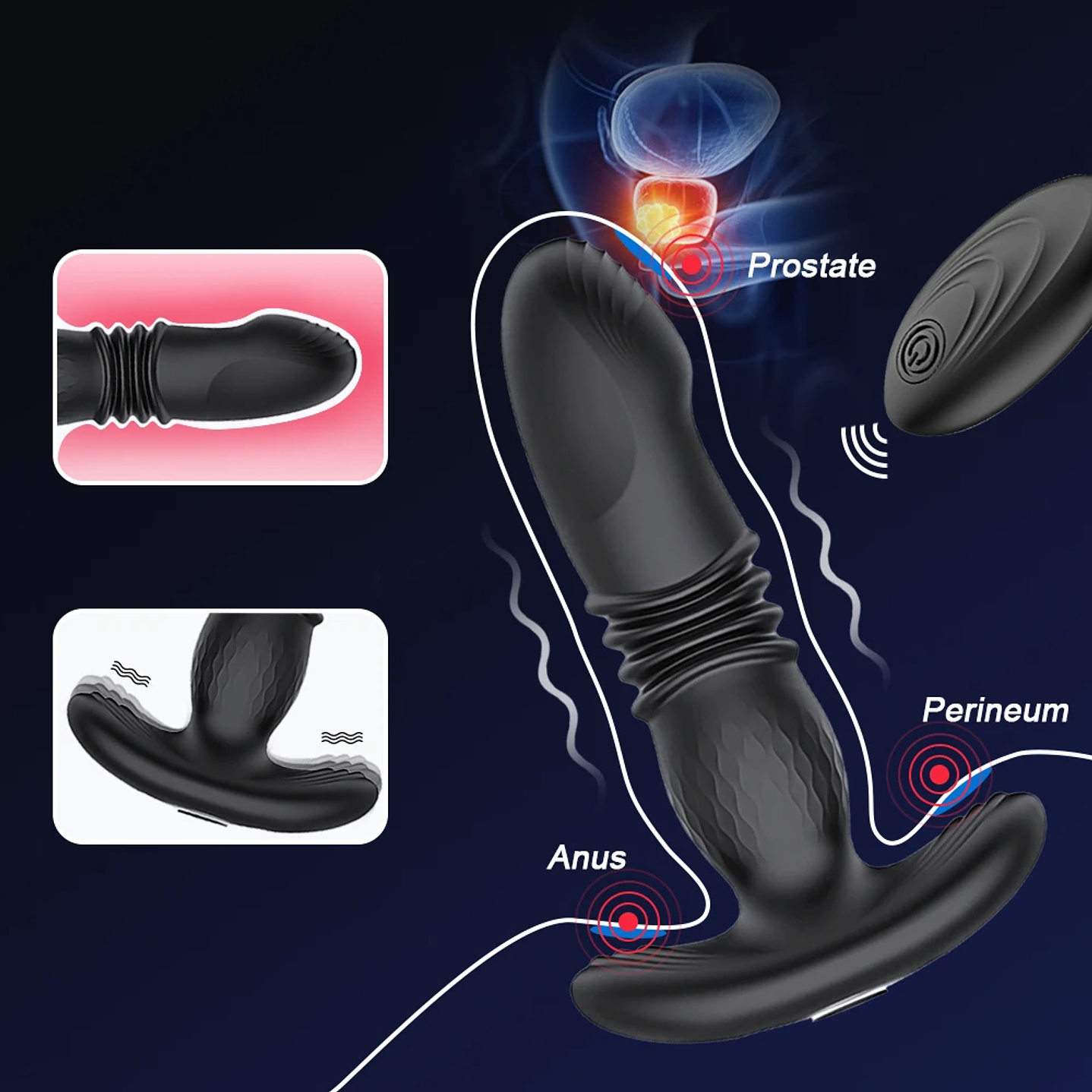 Vibrador anal telescopico Inalambrico Tluda AP27 En Silicona Medica 2