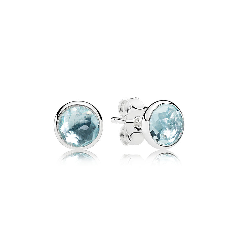 Aretes Pendientes Pandora Bienvenida a Marzo con Cristal Azul 290738NAB Plata 925 1