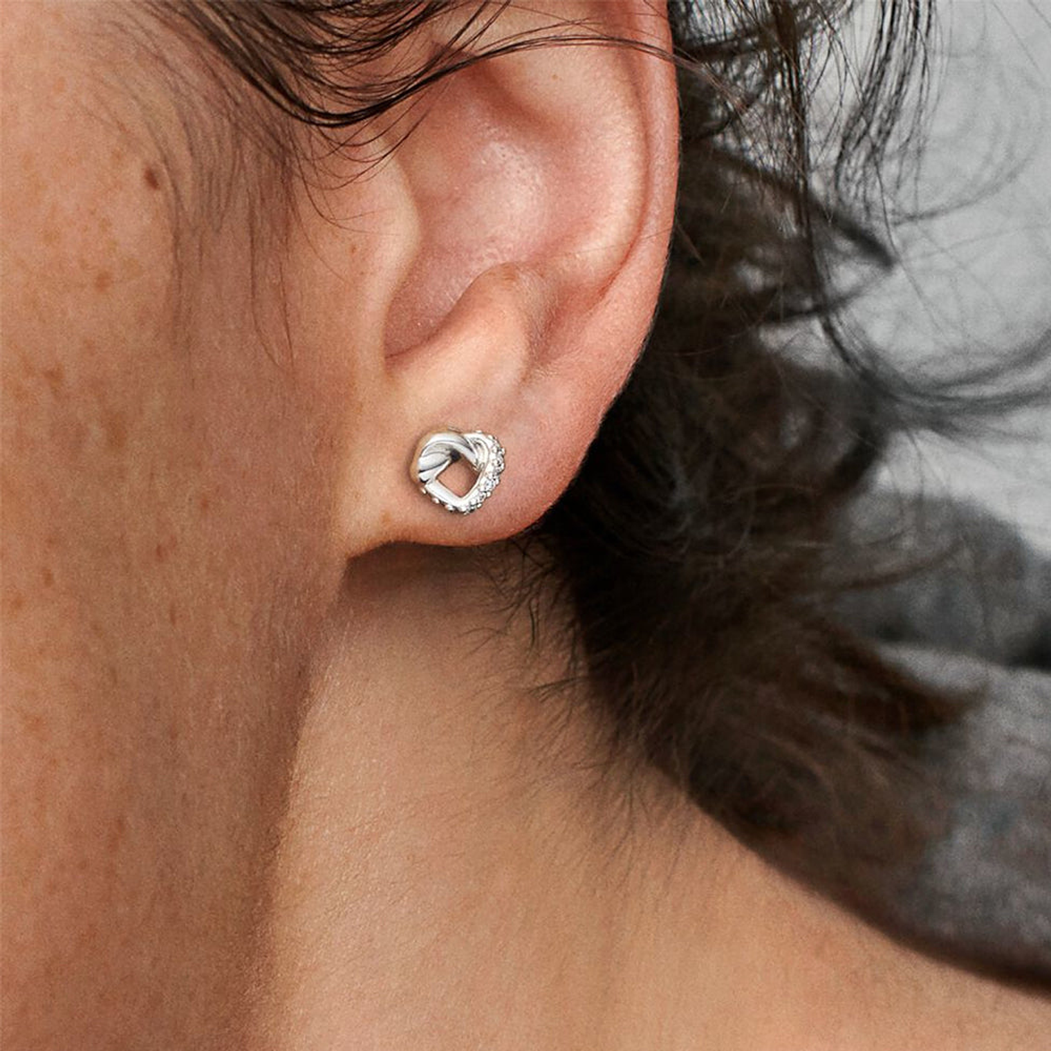 Aretes Pendientes Pandora Corazones Anudados 298019CZ Plata 925 5