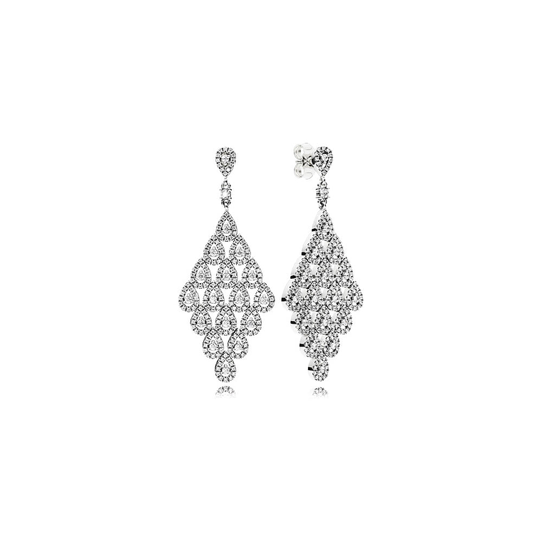 Aretes Pendientes Pandora Cascada Brillante Estilo Clasico 296321CZ Plata 925 1