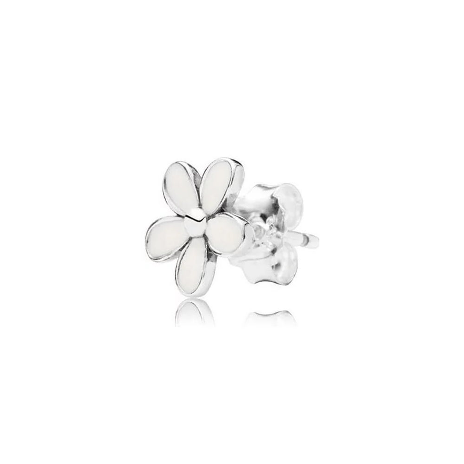 Aretes Pendientes Pandora Margaritas Color Blanco Tipo Topo 290538EN12 Plata 925 4