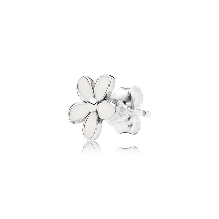 Aretes Pendientes Pandora Margaritas Color Blanco Tipo Topo 290538EN12 Plata 925 4