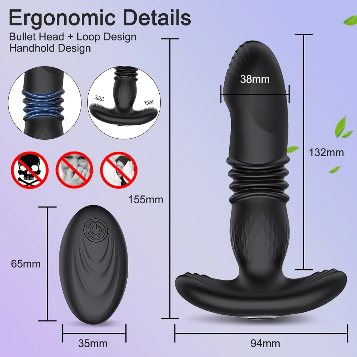 Vibrador anal telescopico Inalambrico Tluda AP27 En Silicona Medica 4