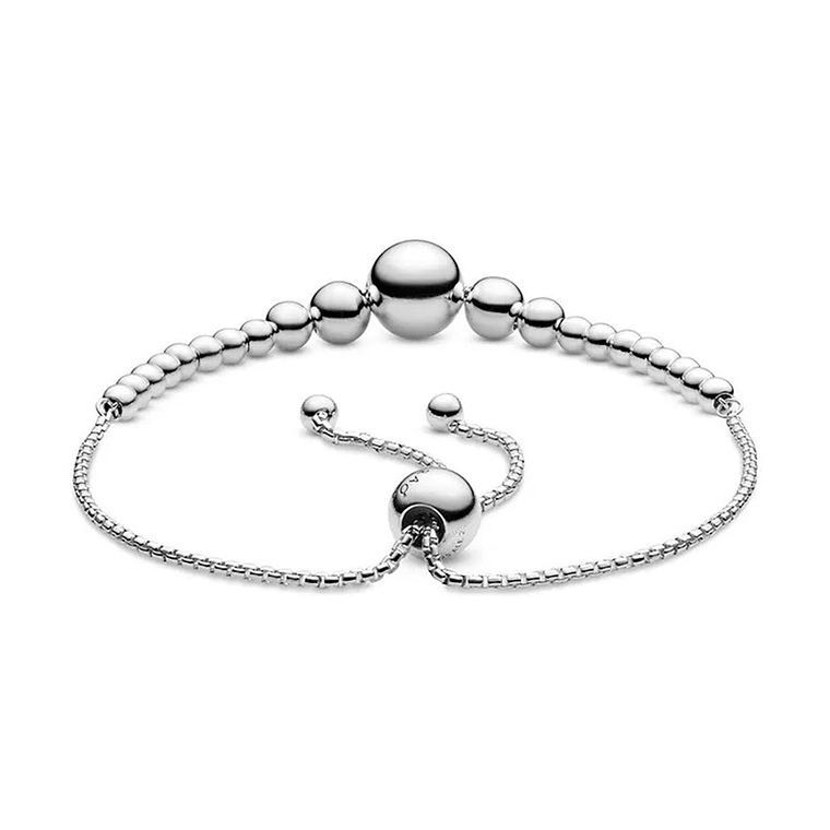 Pulsera Brazalete Deslizante de Hilo de Cuentas Pandora 597749 Plata 925 Talla 18cm 2