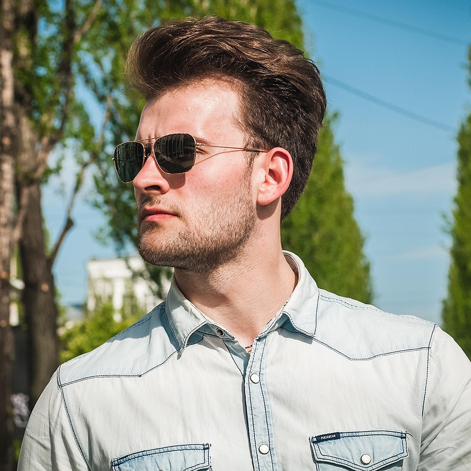 Lentes de Sol Ray Ban Caravan RB3136 001 Color Dorado Talla 58mm 6