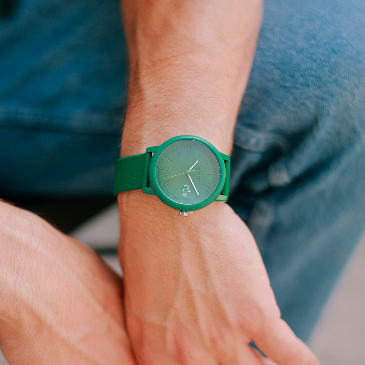 Reloj Analogo Lacoste Original 2011170 Color Verde con Correa de Silicona para Hombre 5