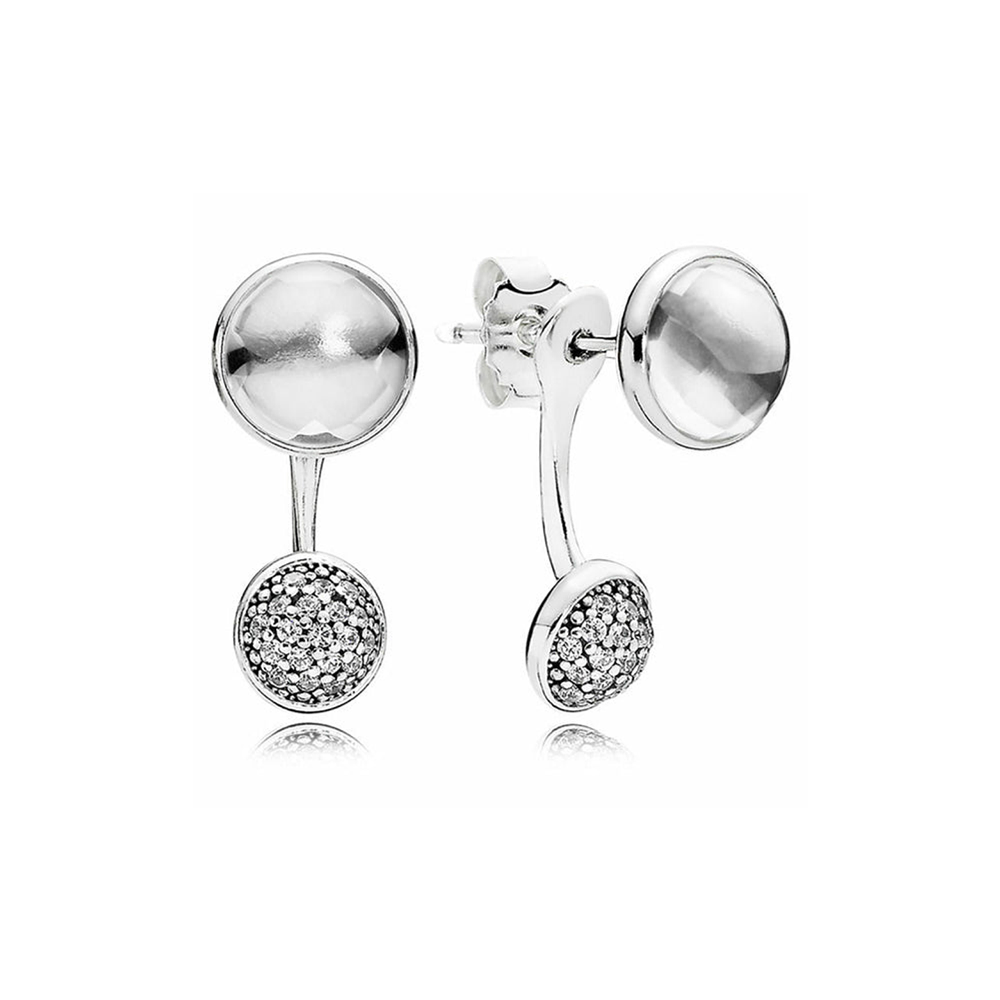 Aretes Pendientes Pandora Doble Uso Gotas Poeticas 290728CZ Plata 925 1