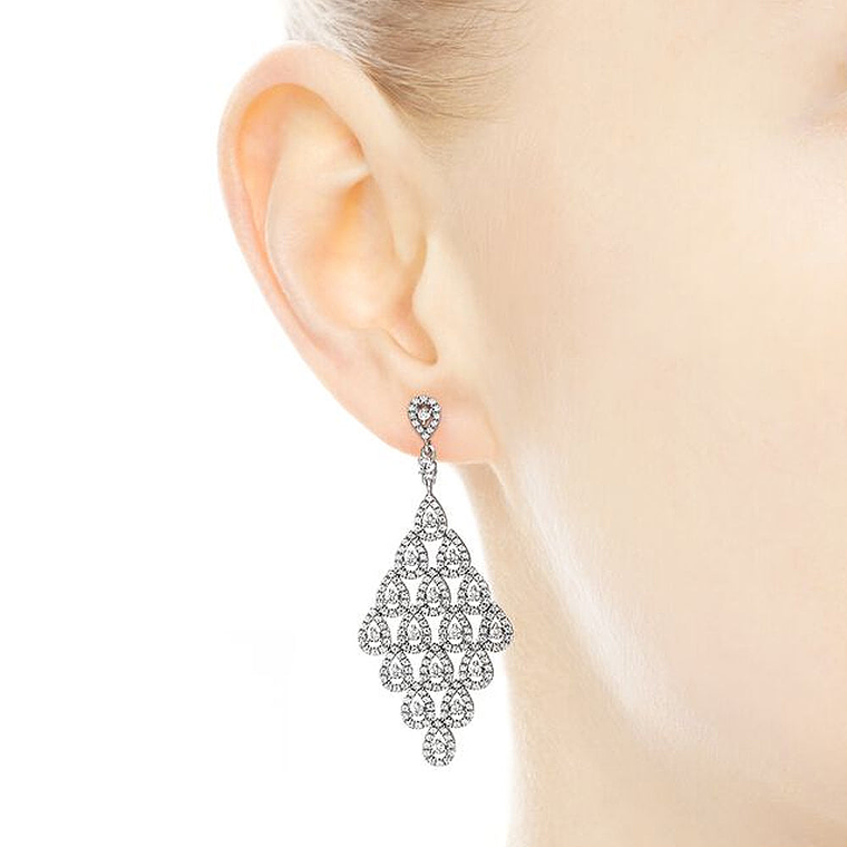 Aretes Pendientes Pandora Cascada Brillante Estilo Clasico 296321CZ Plata 925 5