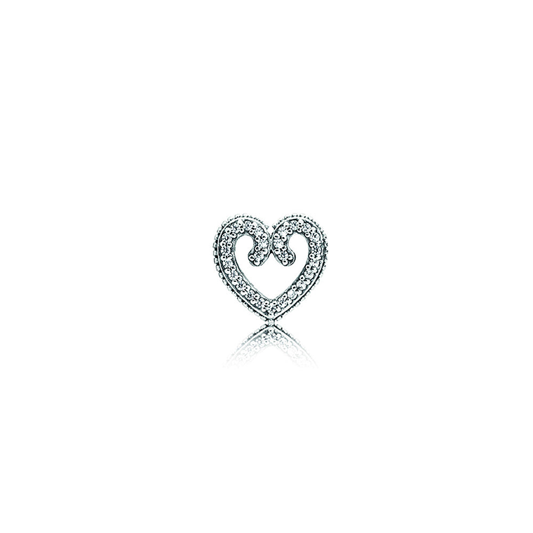 Aretes Pendientes Pandora de Corazones Circonica Transparente 297099CZ Plata 925 2
