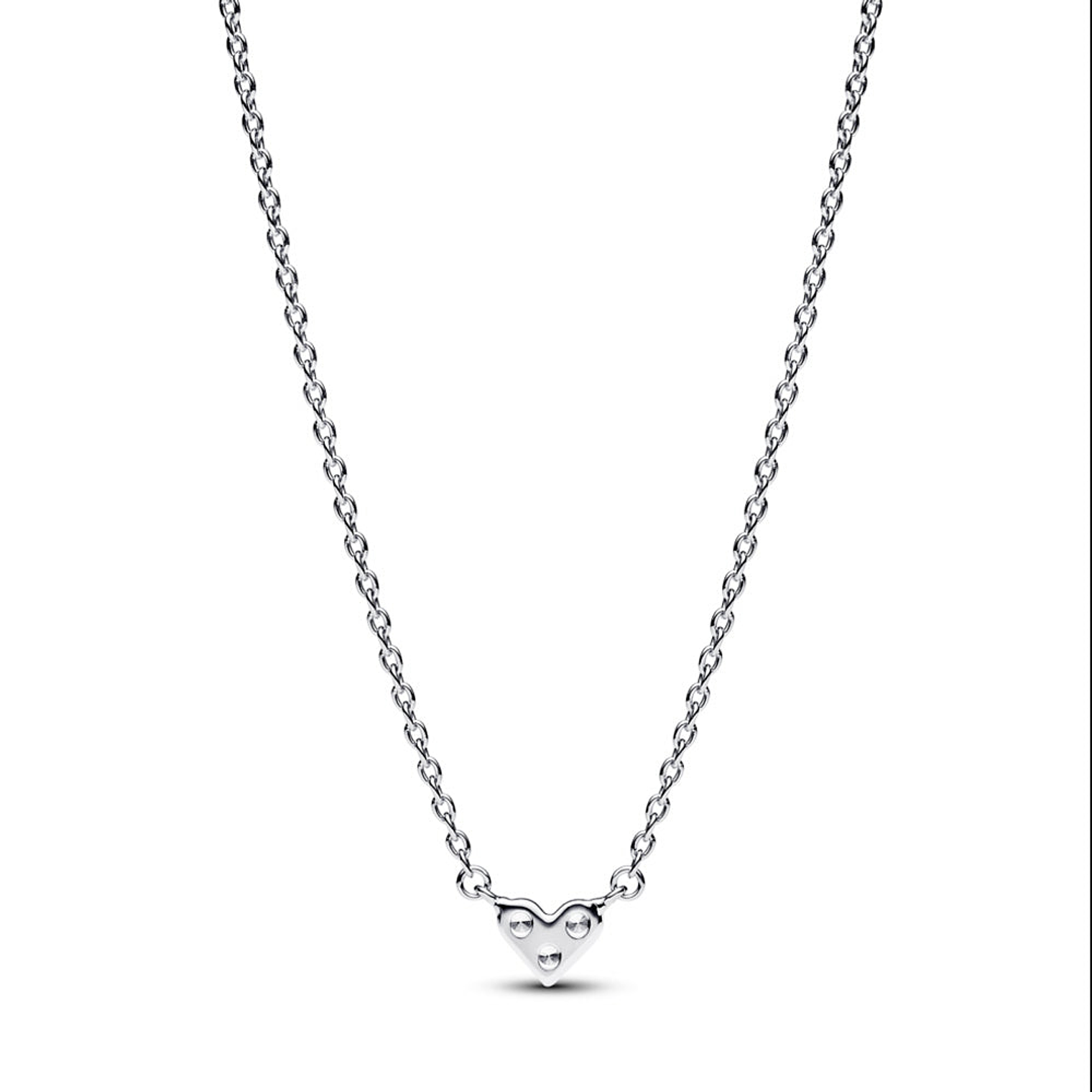 Collar de Cadena Pandora Collier Triple Piedra y Forma de Corazón 393014C01 Plata 925 Talla 45cm 2