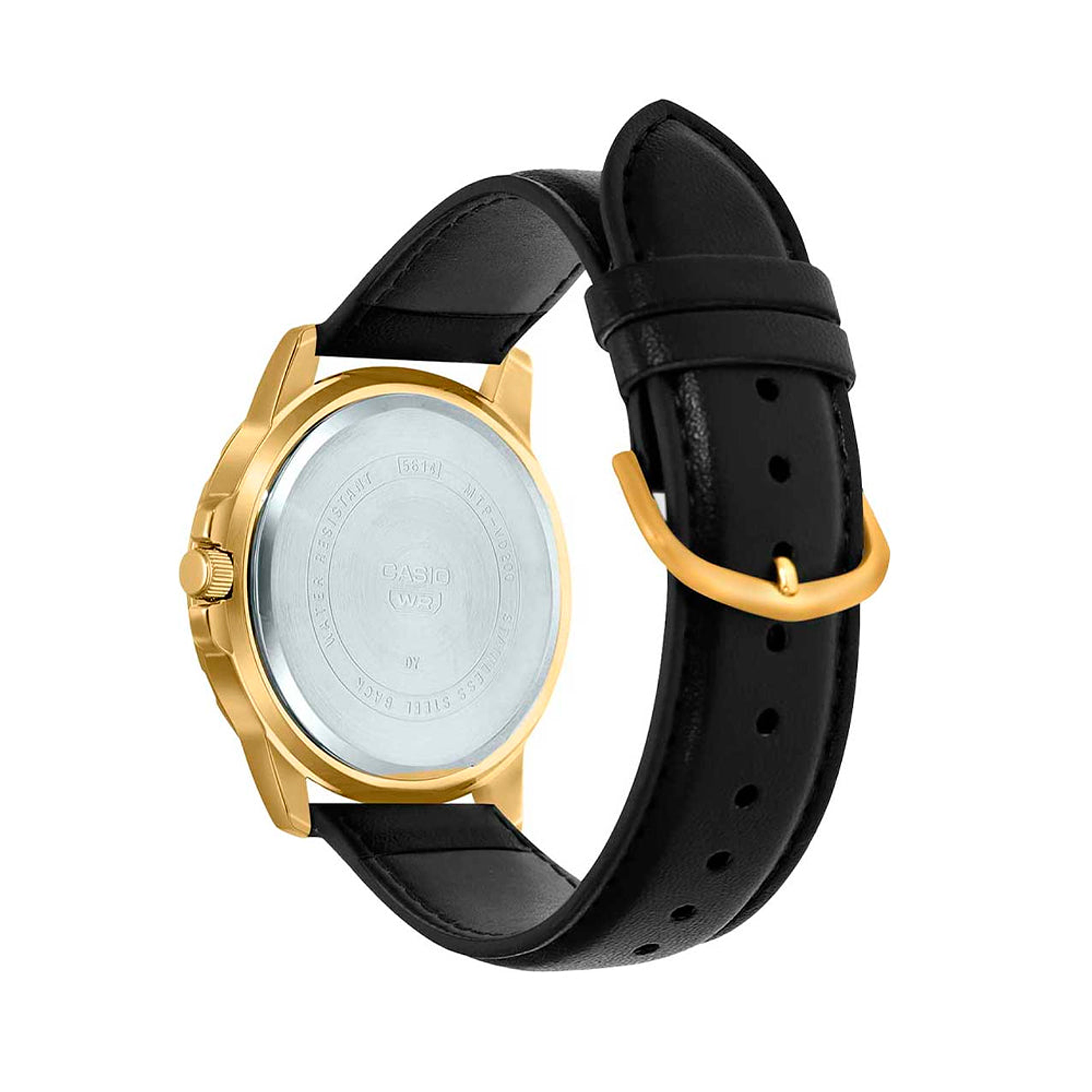 Reloj Analogo Casio Original MTP-VD200GL-1B en Acero Dorado con Correa y Fondo Azul Oscuro 2