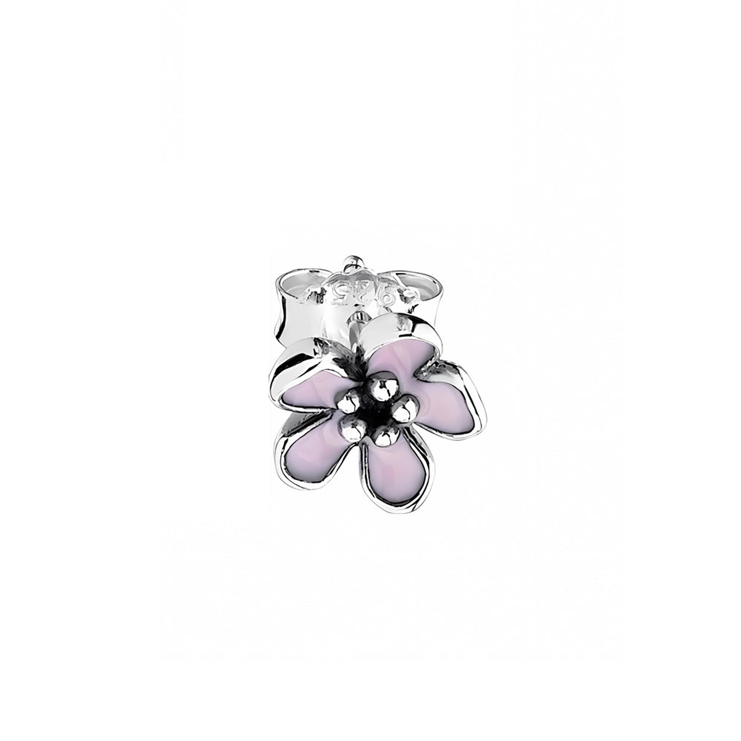 Aretes Pendientes Pandora Tipo Topo Flor de Piedra Rosa 290537EN40 Plata 925 4