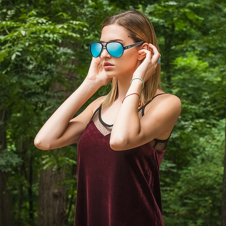 Lentes De Sol Ray Ban Cats 5000 RB4125 601S/17 Azul Espejado 59mm 5