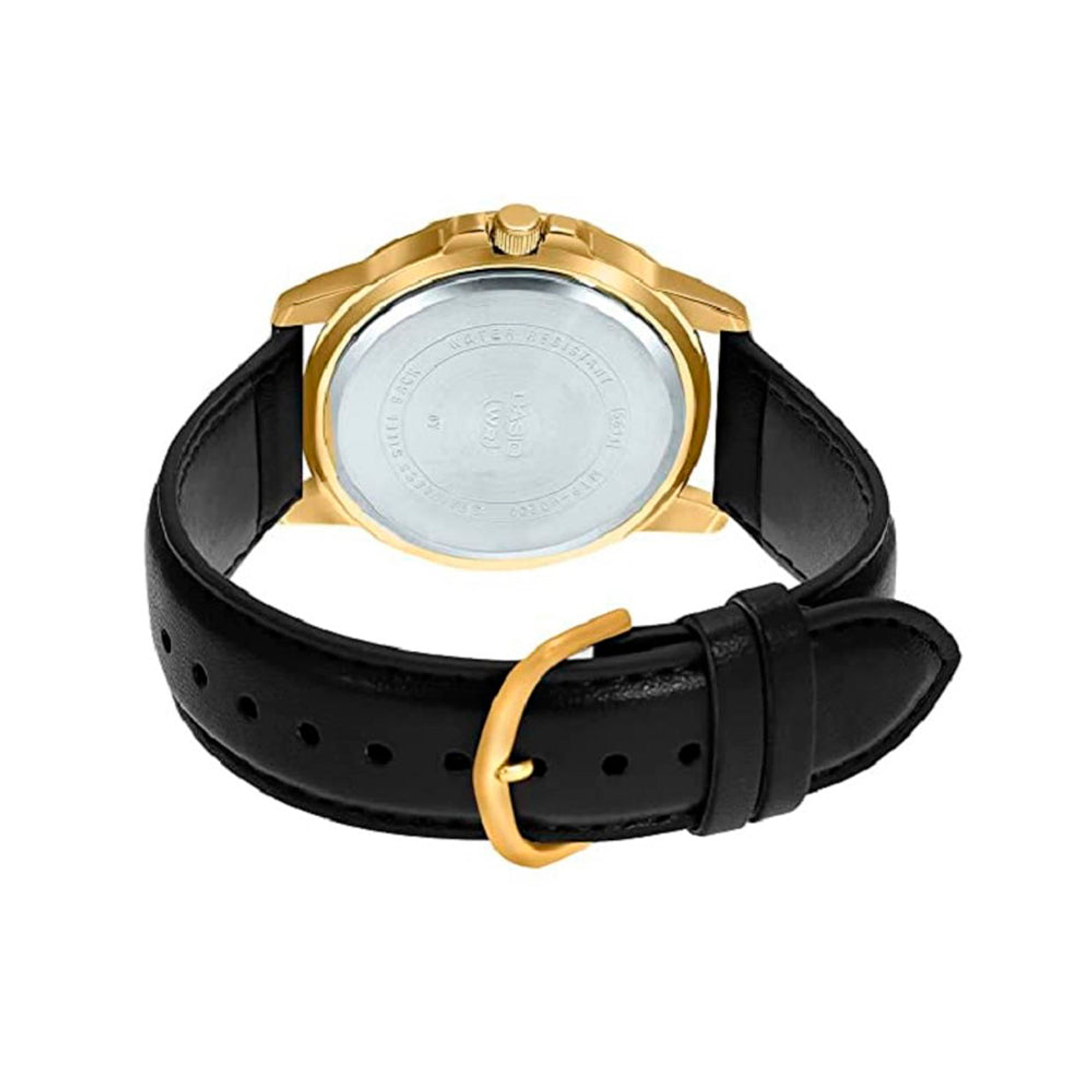 Reloj Analogo Casio Original MTP-VD200GL-1B en Acero Dorado con Correa y Fondo Azul Oscuro 3