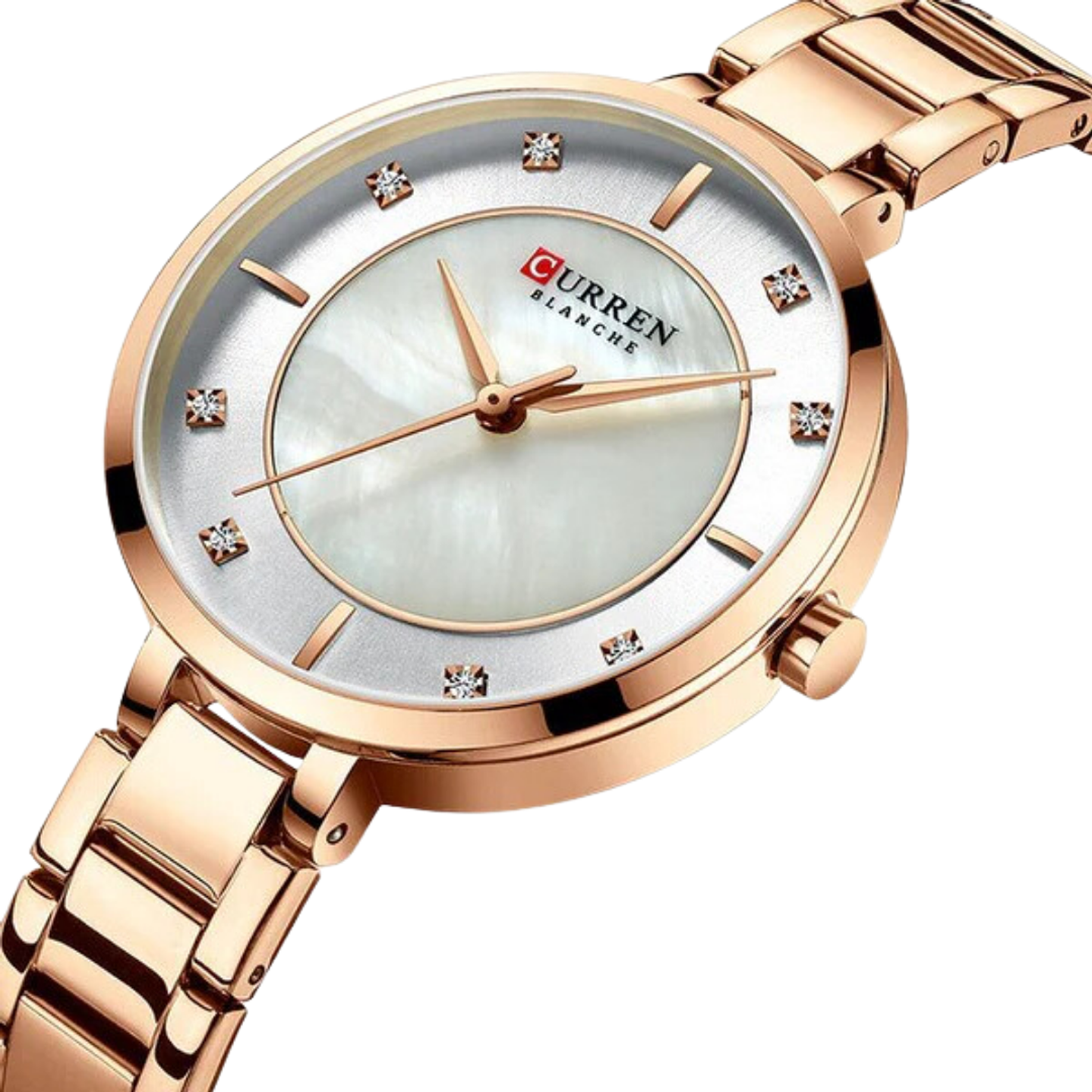 Reloj Análogo Curren Original KREc6120 para Mujer Acero Color Dorado 2