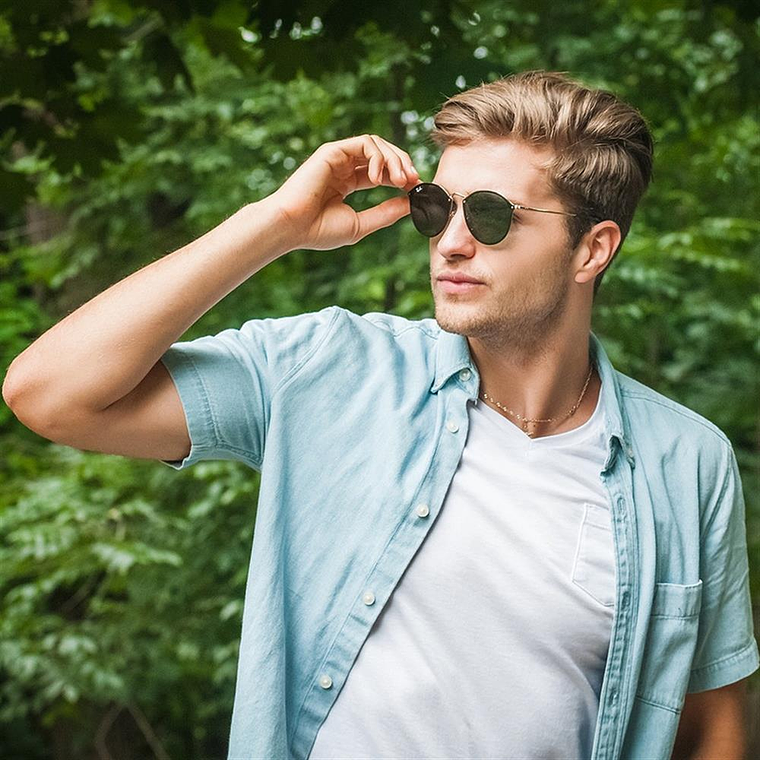 Lentes de Sol Ray Ban Blaze Round RB3574N 001/71 Color Verde Talla 59mm 5