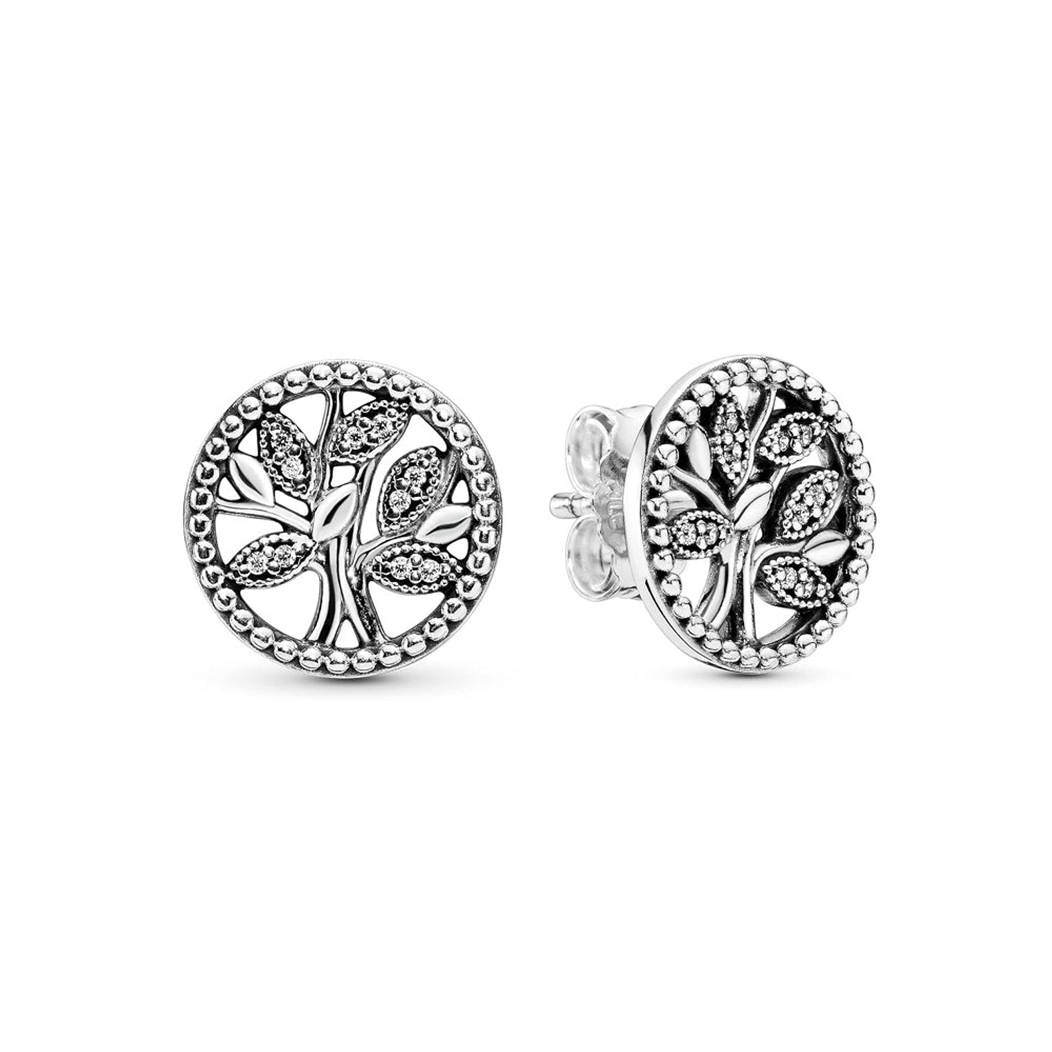 Aretes Pendientes Pandora Arbol de la Vida Circonita Cubica 297843CZ Plata 925 1
