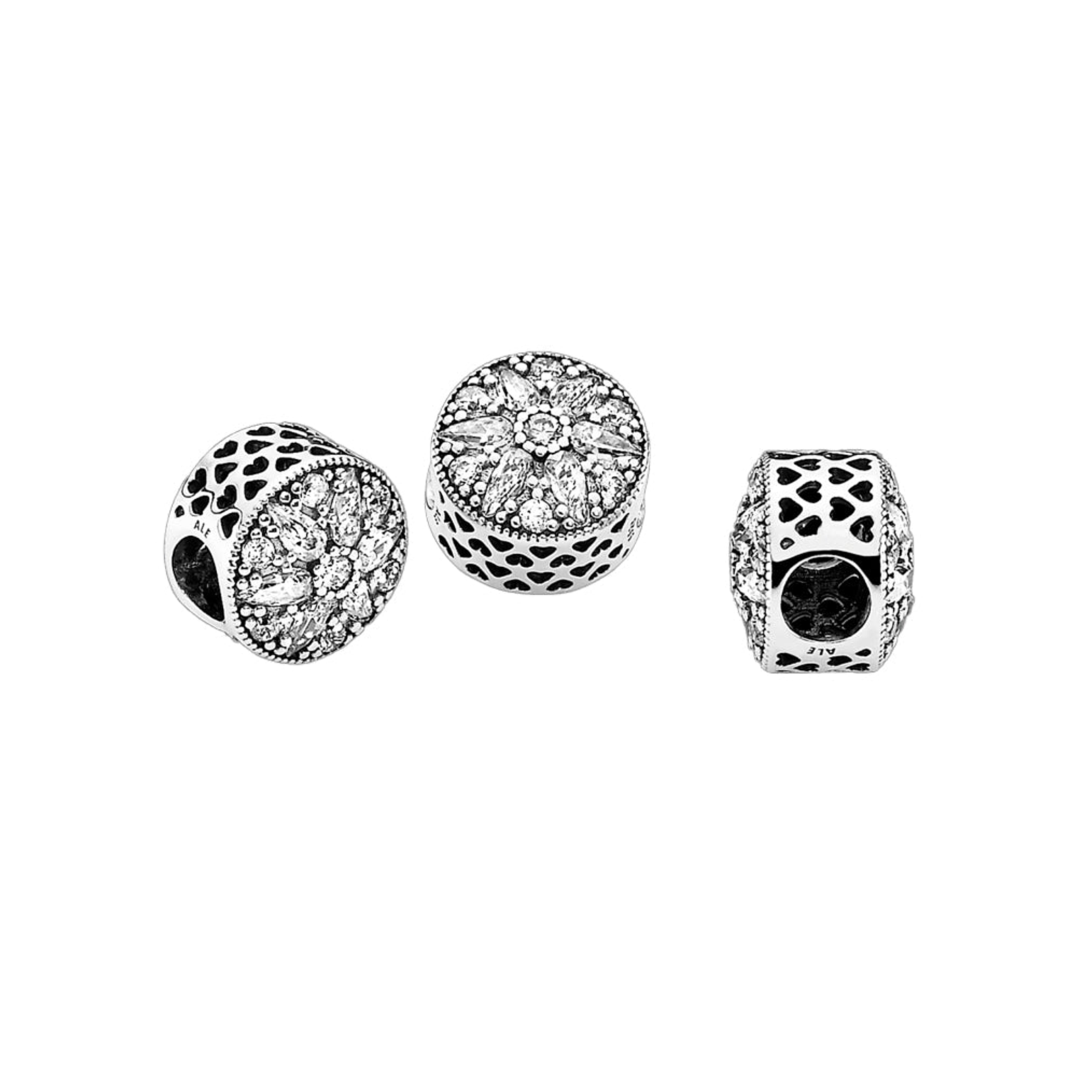 Charm Dije Pandora Original para Mujer 791762CZ Corazones Recortados Plata s925 2
