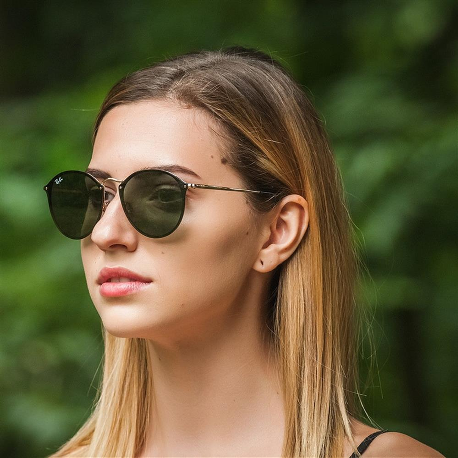 Lentes de Sol Ray Ban Blaze Round RB3574N 001/71 Color Verde Talla 59mm 6