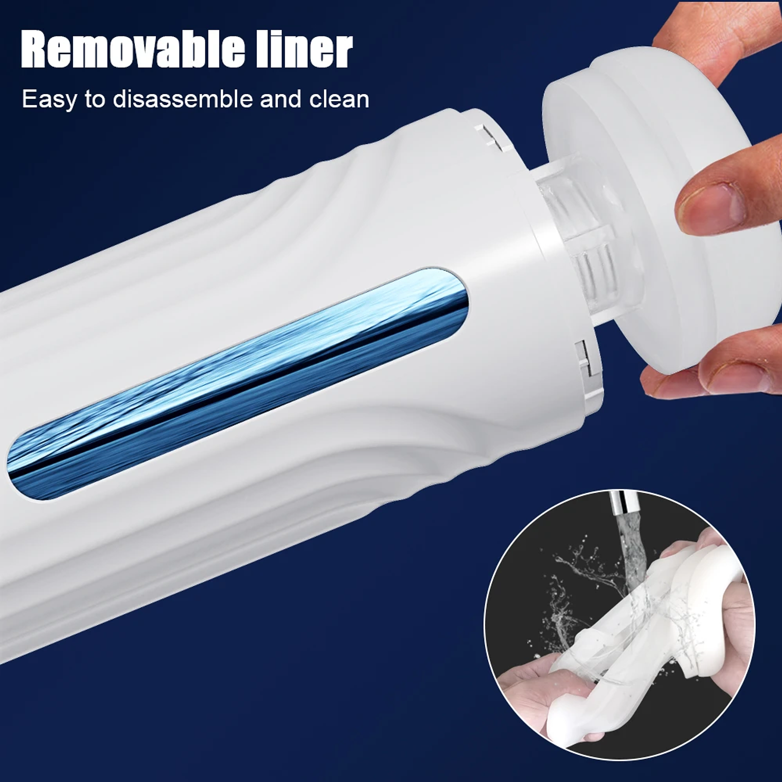 Masturbador Masculino automatico Tluda FJB25 En Silicona Medica medica Color Blanco 2