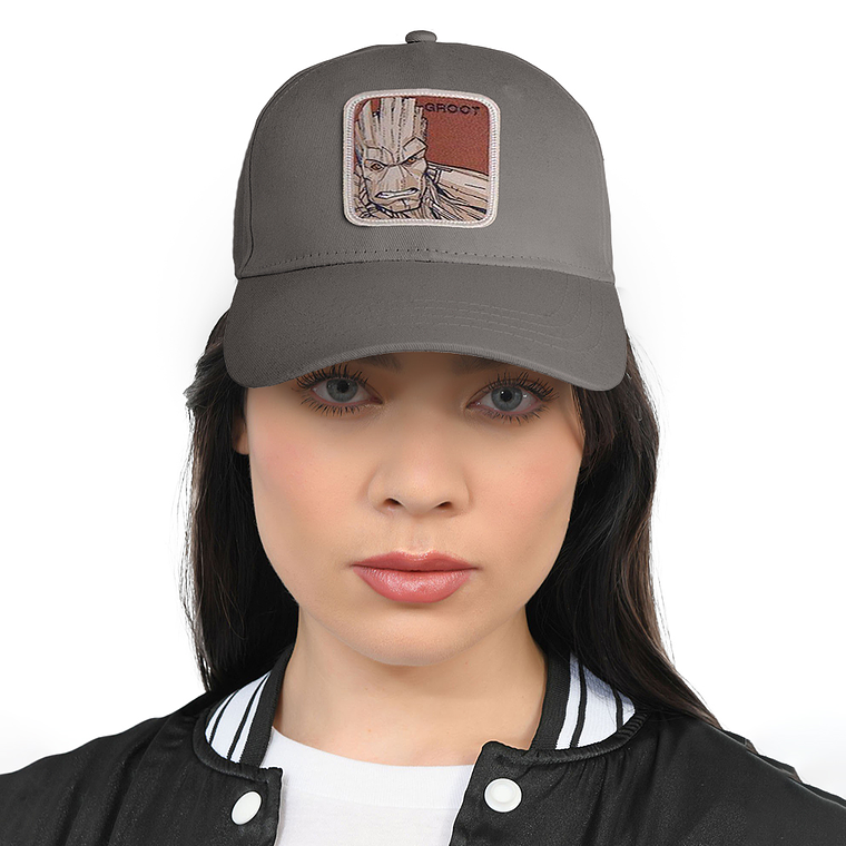 Gorra estilo Beisbol Snapback Malla Groot Gris y Beige 3