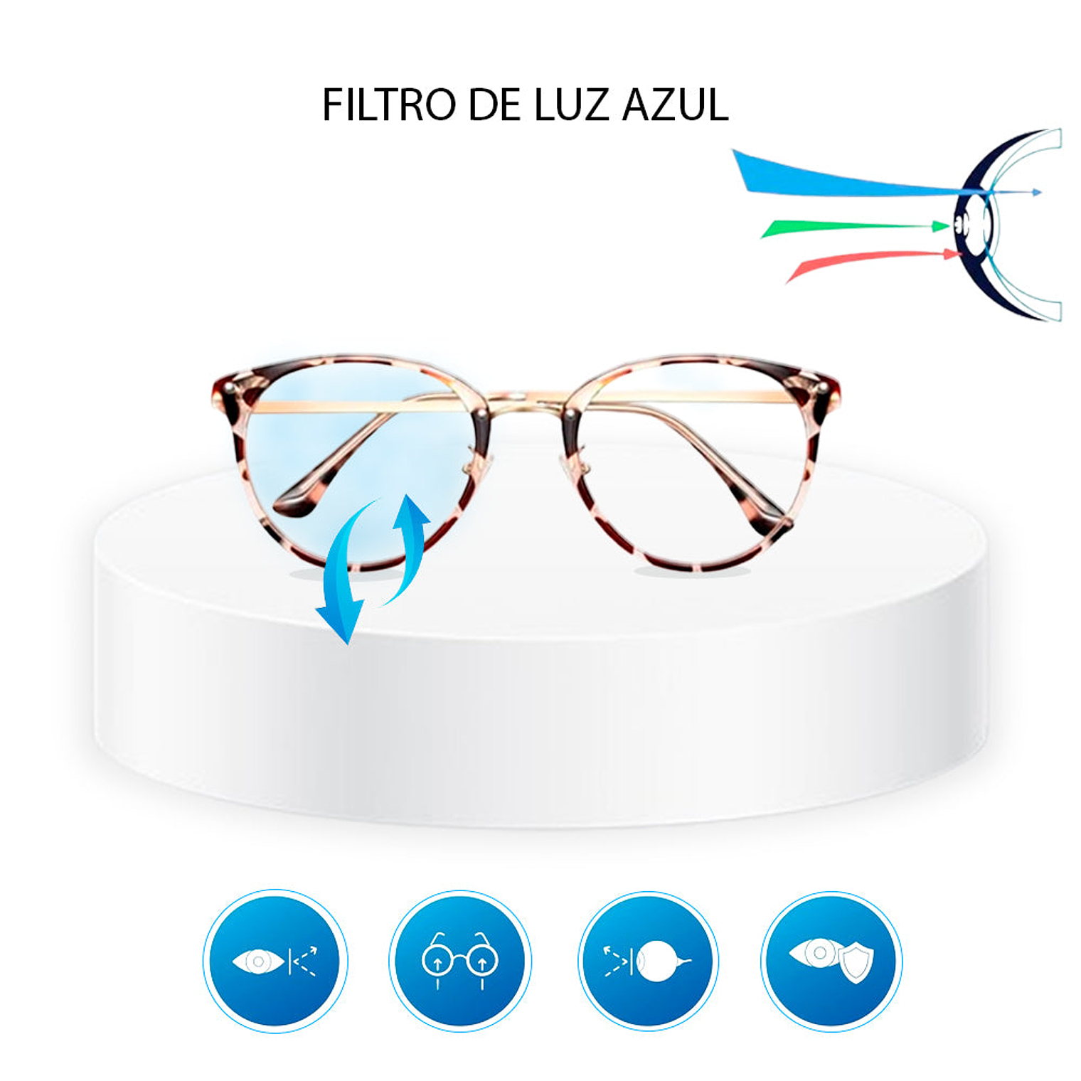 Lentes Oftalmicos Genericos con Bloqueo de Luz KJZZKCJ Color Habana Talla 51mm 6