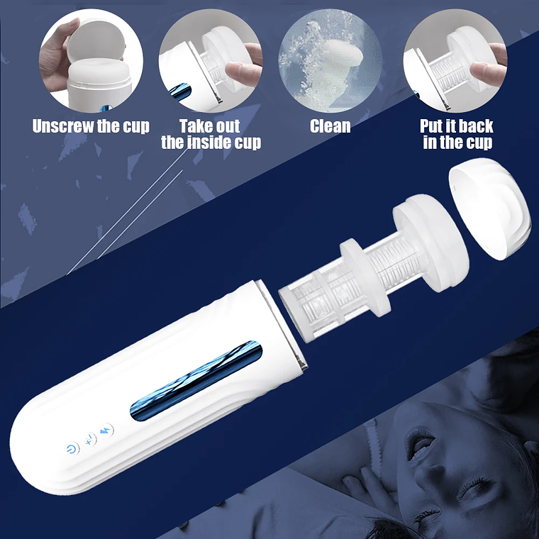 Masturbador Masculino automatico Tluda FJB25 En Silicona Medica medica Color Blanco 3