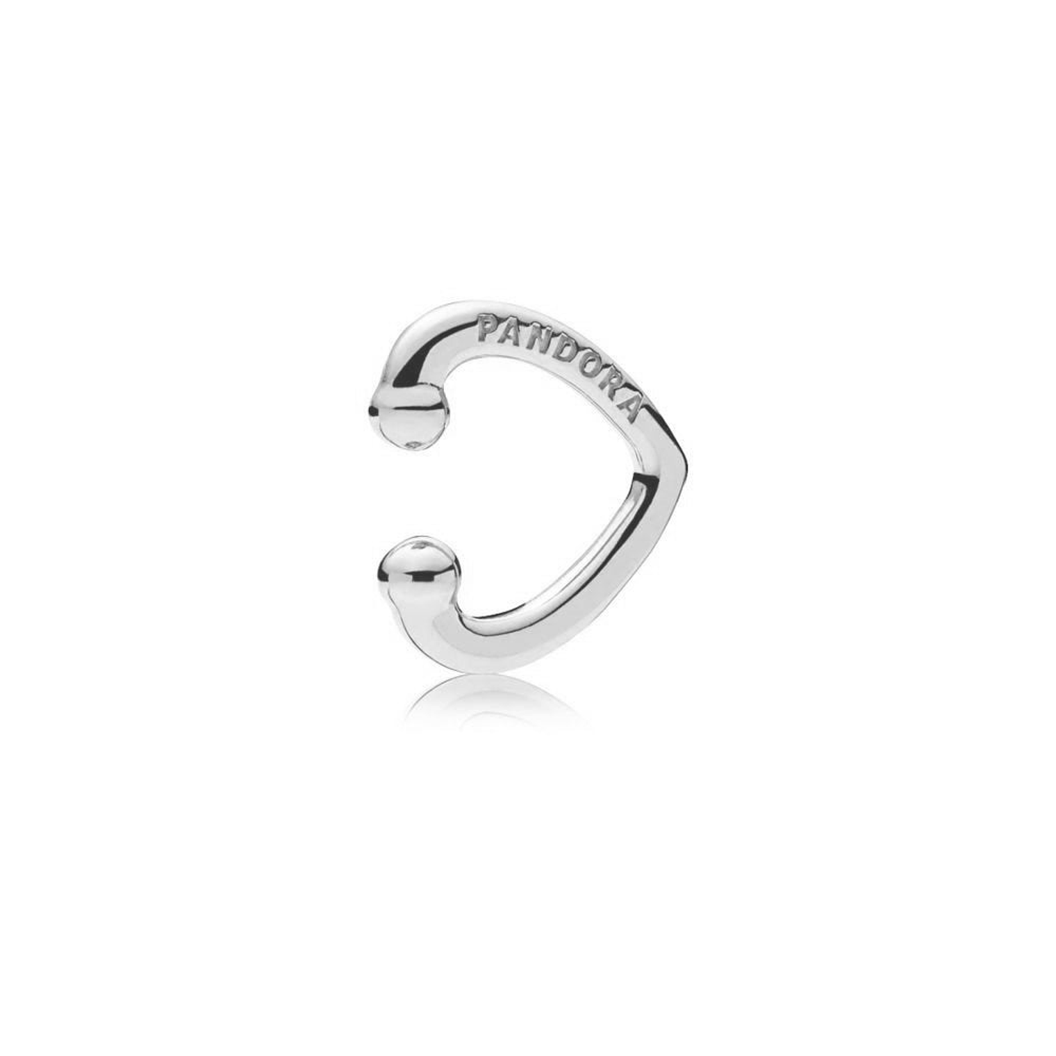 Aretes Pendientes Pandora Plateados Estilo Corazon Abierto 297214 Plata 925 2