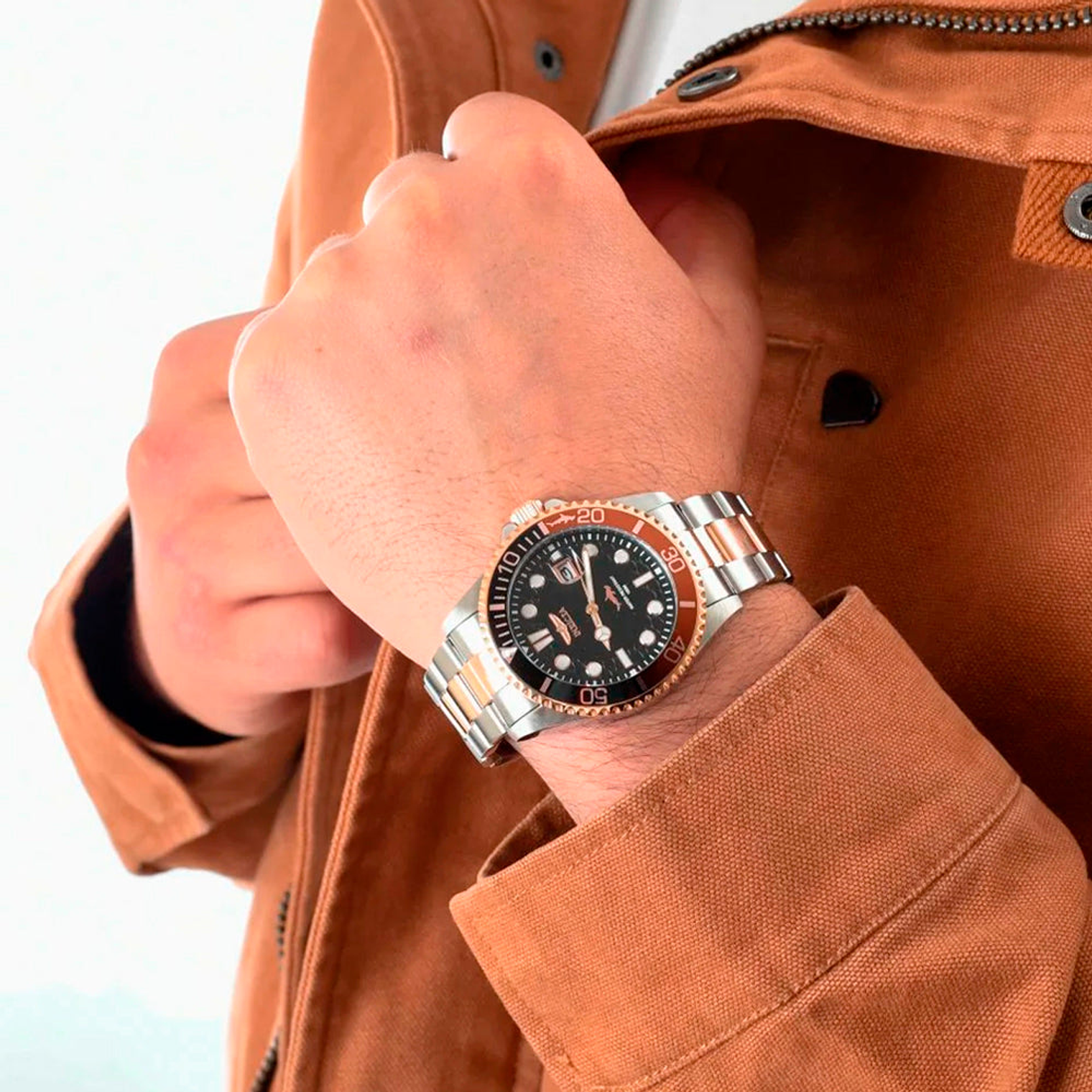 Reloj Análogo Invicta Original 44717 Pro Diver Hombre Acero Oro Rosa y Plateado 6