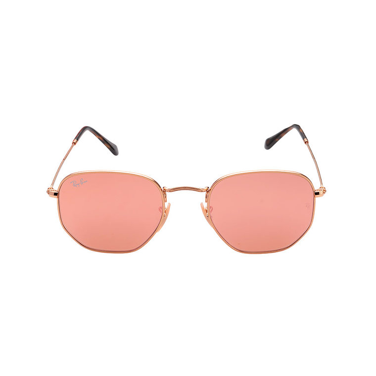 Lentes De Sol Ray Ban Hexagonal Flat RB3548N 001/Z2 Rosado Espejado Talla 51mm 4
