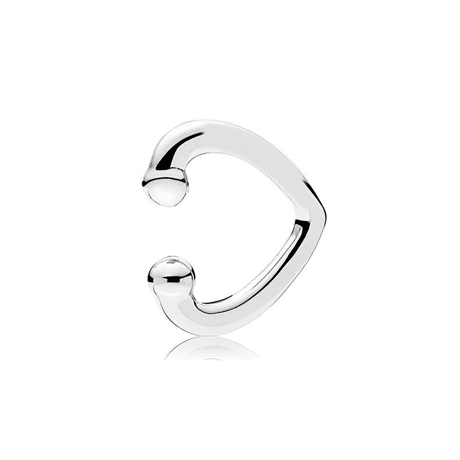 Aretes Pendientes Pandora Plateados Estilo Corazon Abierto 297214 Plata 925 3