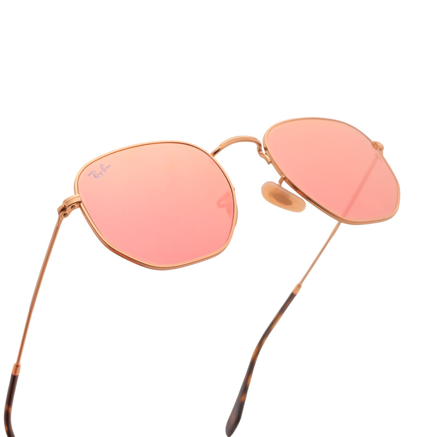 Lentes De Sol Ray Ban Hexagonal Flat RB3548N 001/Z2 Rosado Espejado Talla 51mm 5