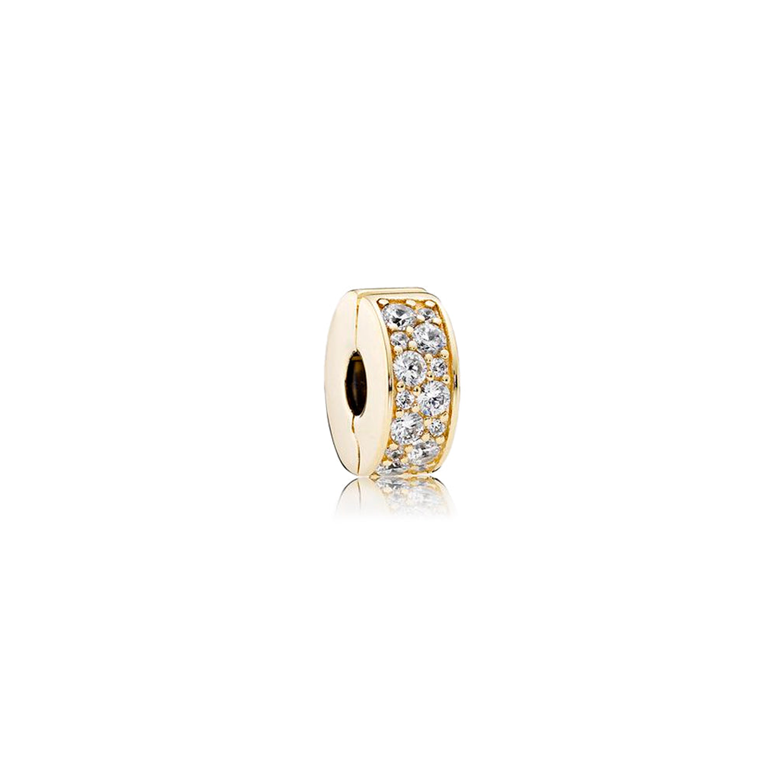 CYBER WOW Charm Clip Pandora  750842CZ Sujetador Plata 925 Circonita Cúbica Color Oro 1
