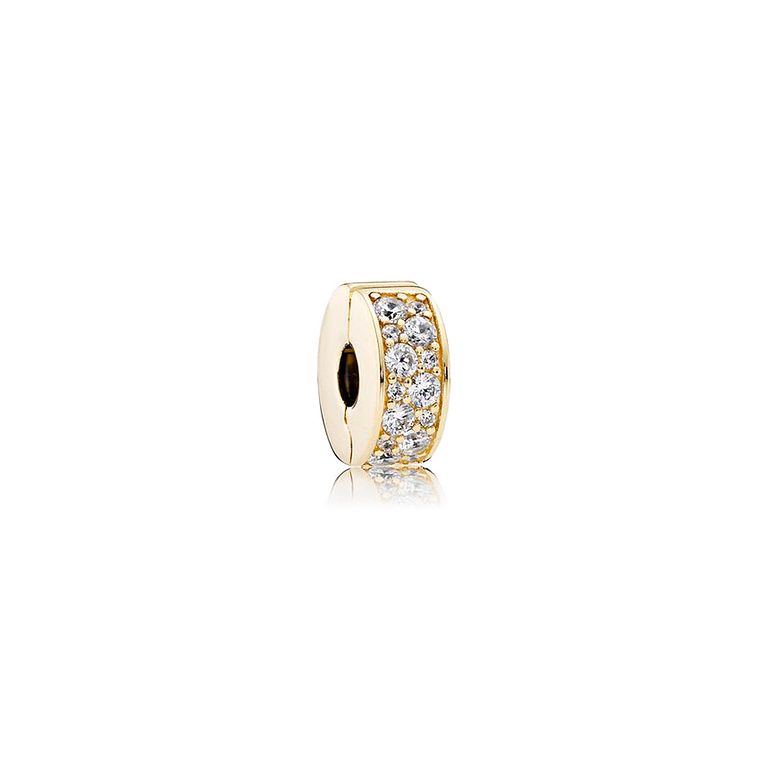 CYBER WOW Charm Clip Pandora  750842CZ Sujetador Plata 925 Circonita Cúbica Color Oro 1