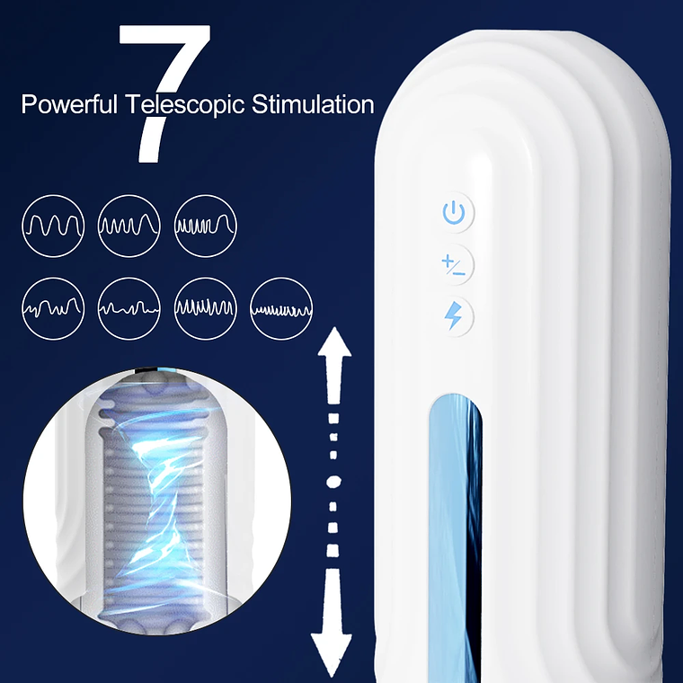 Masturbador Masculino automatico Tluda FJB25 En Silicona Medica medica Color Blanco 6