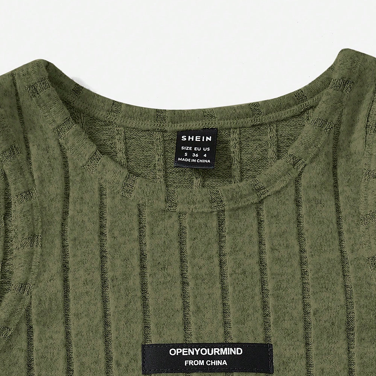 Top Tank Crop Shein Y Shorts Color Verde Militar Talla M 3