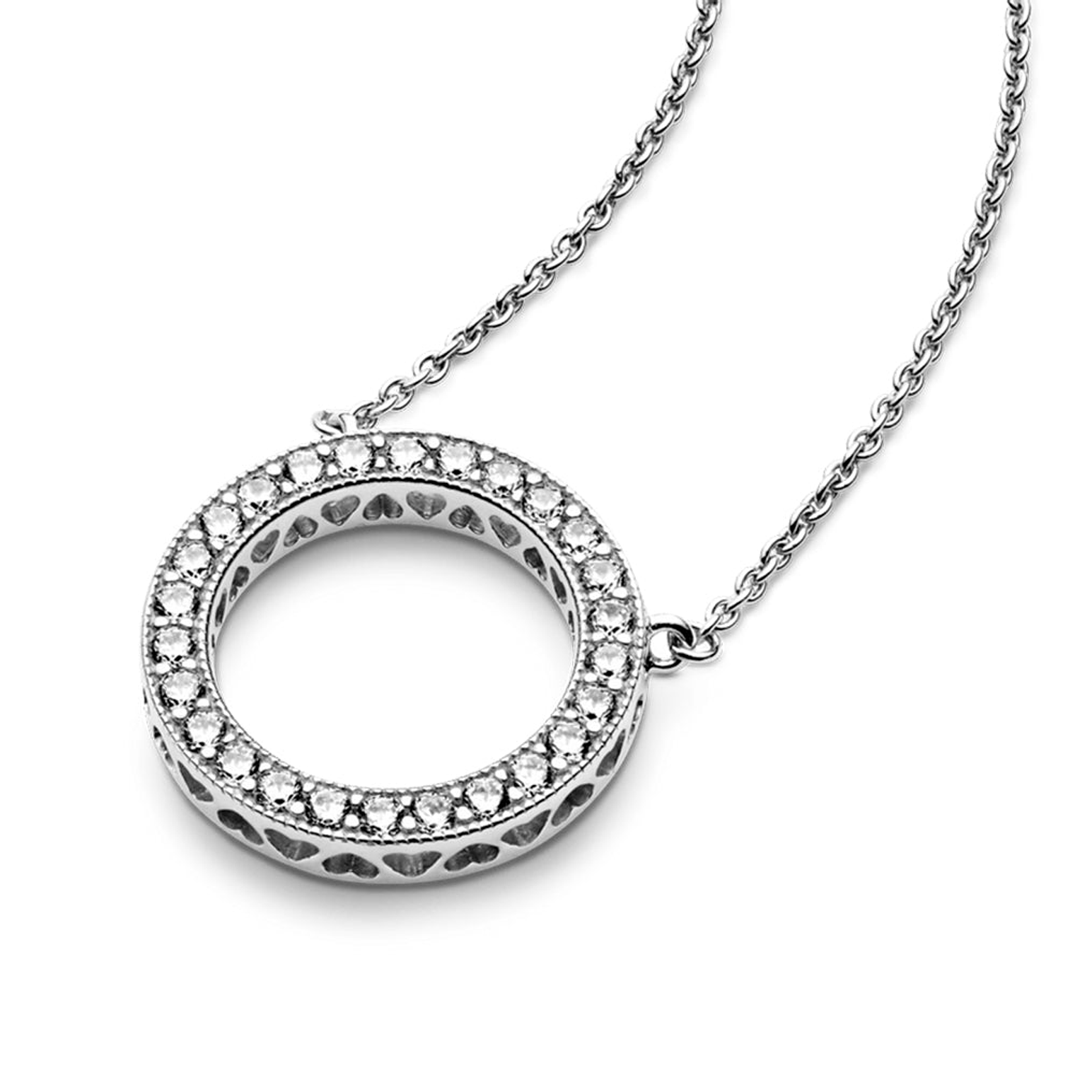 Collar de Cadena Pandora Circulo Shine Ajustable 590514CZ Plata 925 Talla 40cm 3