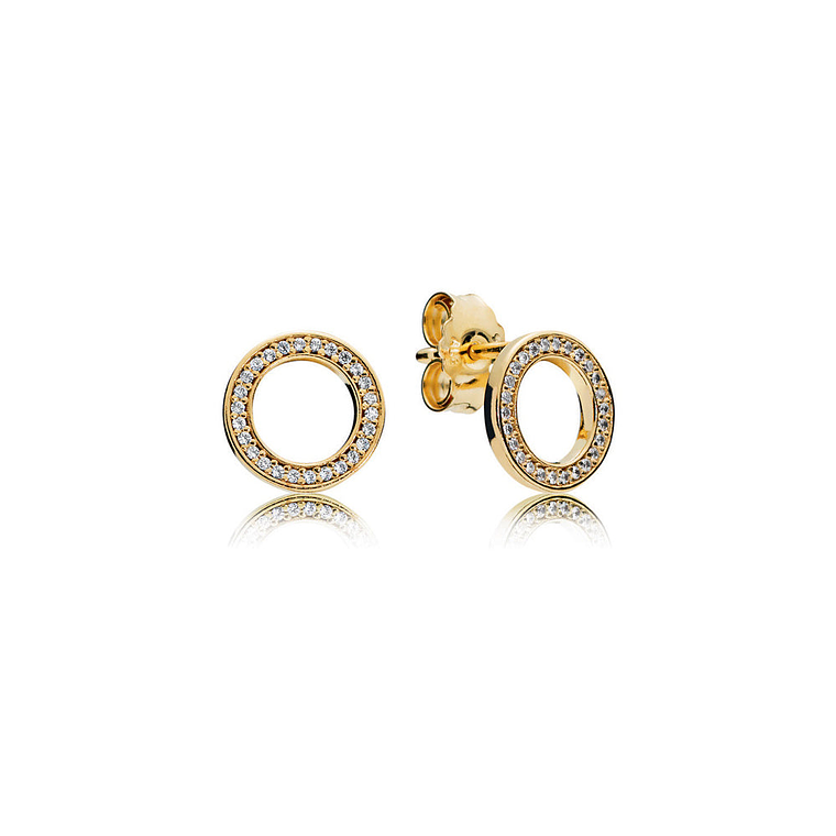 Aretes Pendientes Pandora Circulo Shine Bañado en Oro 14k 267112CZ Plata 925 1