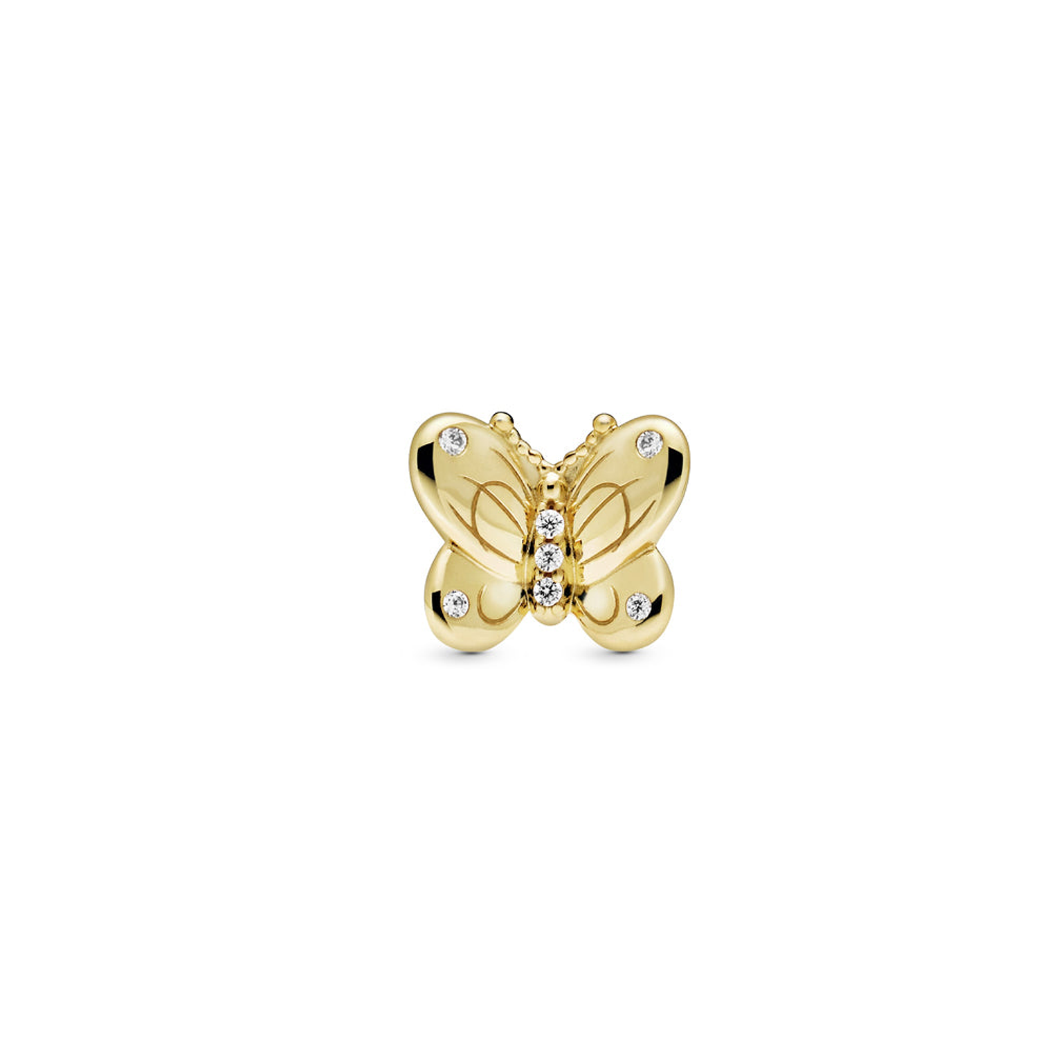 Aretes Pendientes Pandora Mariposas Doradas Brillantes 267921CZ Chapado en Oro 18k 2