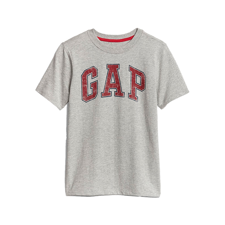 Polo Gap Original para Niño Color Gris y Rojo 4