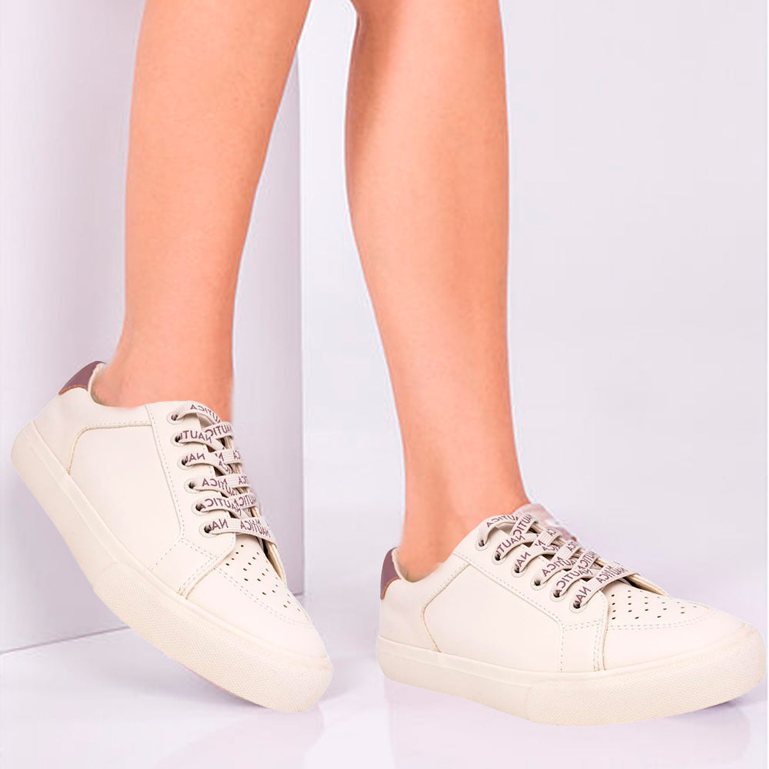 Zapatillas Urbanas Nautica Rivka Kw2285 Color Hueso Para Mujer Talla 39 6