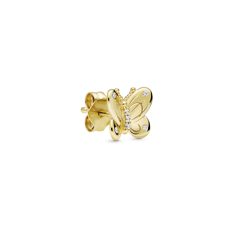 Aretes Pendientes Pandora Mariposas Doradas Brillantes 267921CZ Chapado en Oro 18k 3